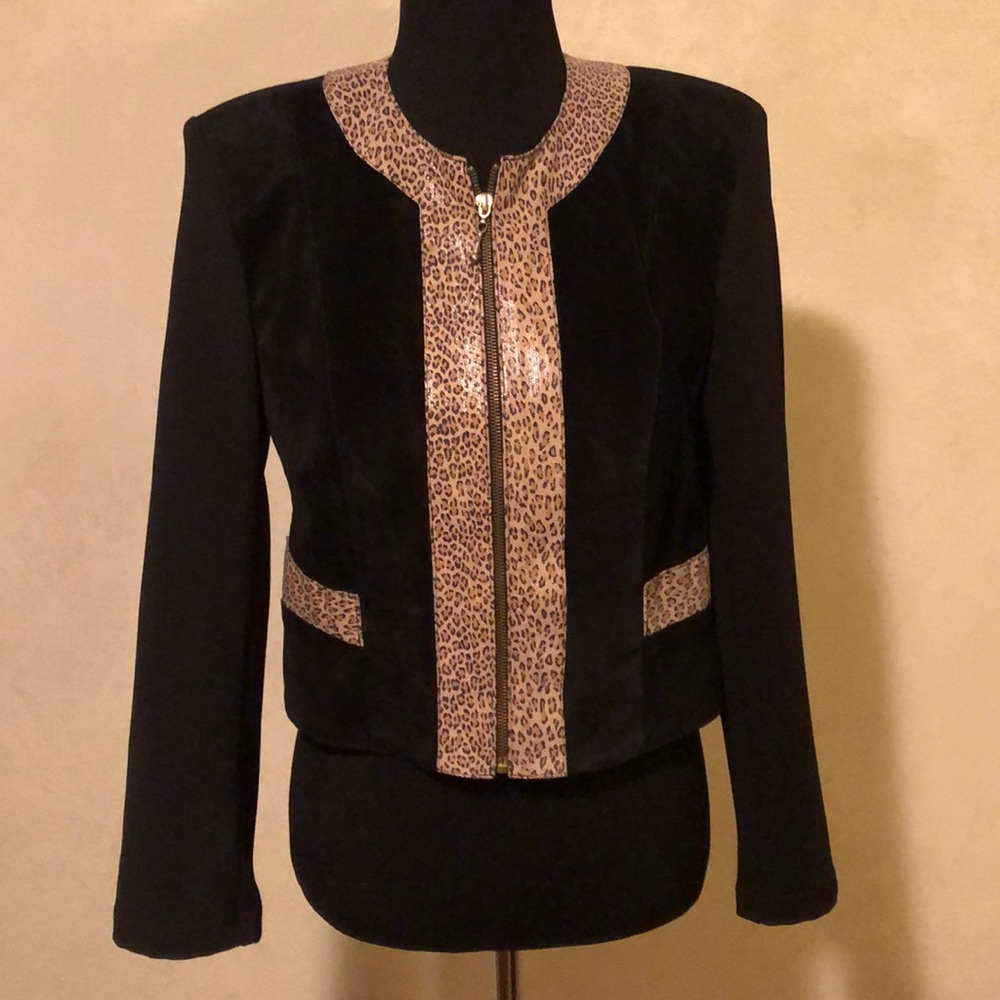 Genuine leather and suede jacket